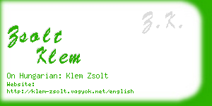 zsolt klem business card